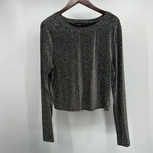 Forever 21 Black and Silver Long Sleeve Sweatshirt